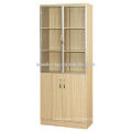 Étagère en bois en teck à deux portes pour bureau utilisé, mobilier de bureau Commerical (KB843)